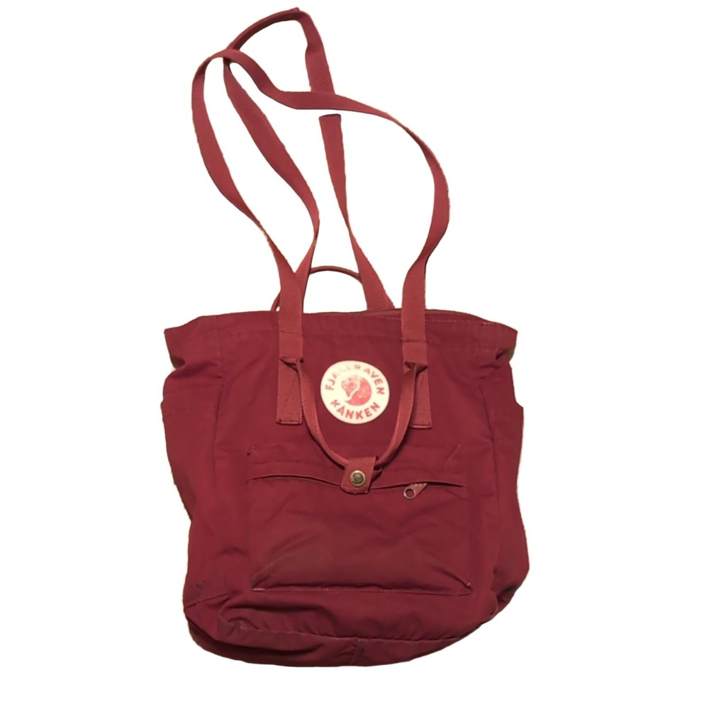 Fjällräven Kånken Tote Bag Dark Red G-1000 Top Handles Shoulder Straps